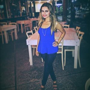 Express Blue Peplum Top